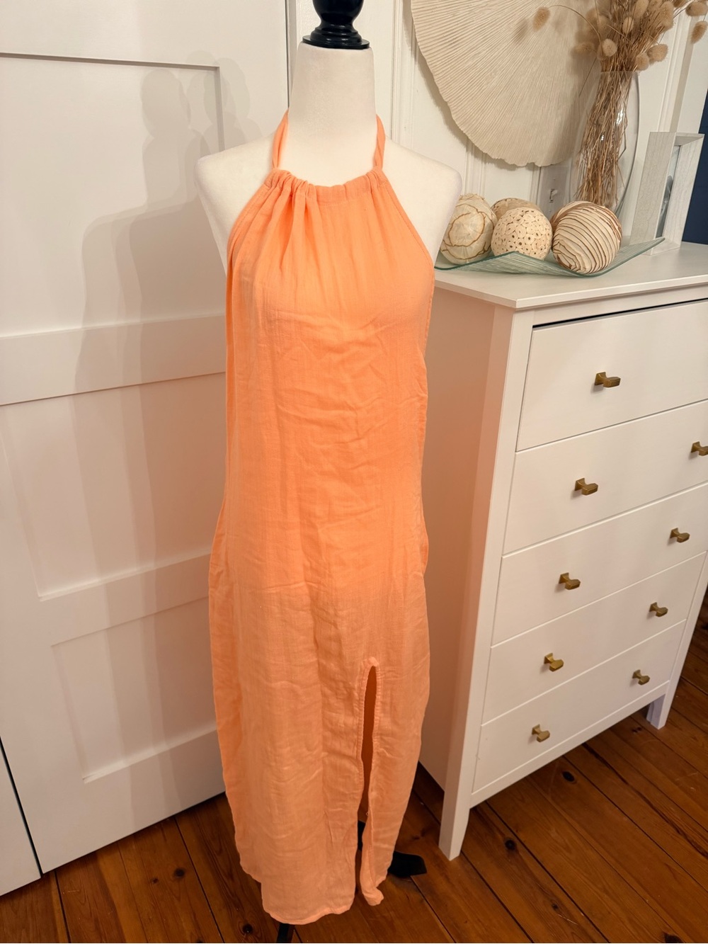 ASOS Peach Halter Beach Coverup Dress